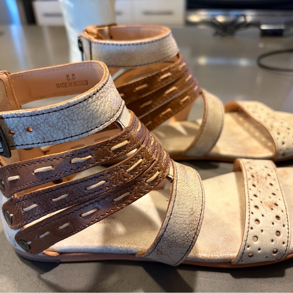 Bed Stu White and Brown Artemis Sandals - Picture 4 of 8